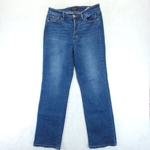 Judy Blue Dad Jeans Women's 11/30 Relaxed Straight Blue Stretch Denim Button Fly